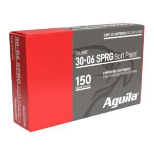 Aguila Ammunition 30-06 Springfield Rifle Ammo – 150 Grain | Soft Point | 20rd Box