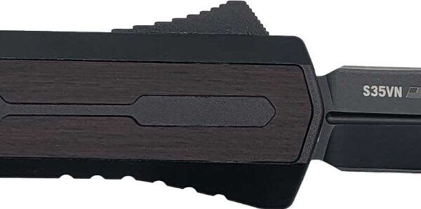 Zastava A7 OTF Knife - Tactical Black Wood | S35VN Dagger Blade