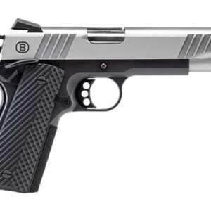 Bersa B1911 Pistol – Brushed Stainless | .45 ACP | 5″ Barrel | 8rd | Black Frame