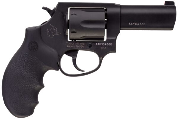 TAURUS 856 38SP MATTE BLK 3″ 6SHOT NS