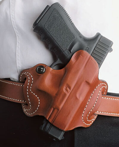 DESANTIS MINI SLIDE HOLSTER – OWB RH LEATHER SIG P365 TAN