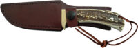UNCLE HENRY KNIFE STAGLON 4″ – CAPER W/LEATHER SHEATH