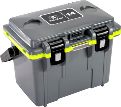 PELICAN COOLERS IM 14 QUART – DKGRAY/GREEN W/DRY STORAGE