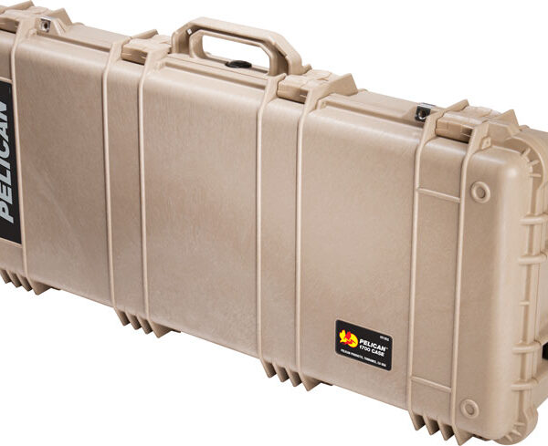PELICAN 1700 CASE W/ WHEELS - 3 PC FOAM FITS 34" GUNS TAN