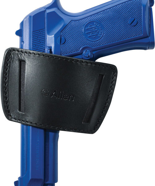 ALLEN BELT SLIDE HOLSTER AMBI - LEATHER MED FRAME AUTOS BLACK