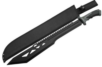 SZCO RITE EDGE 20″ MACHO – MACHETE BLACK W/SHEATH 25″ OAL