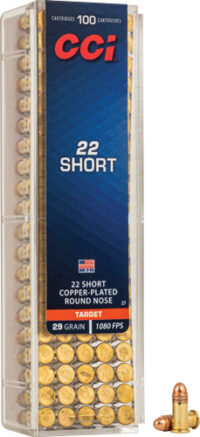 CCI 22 SHORT 29GR PLATED RN – 1080FPS 100RD 50BX/CS