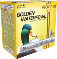 FIOCCHI GOLDEN WATERFOWL 12GA – 3″ 1-1/4OZ #BB 25RD 10BX/CS