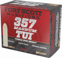 FORT SCOTT 357 MAG 125GR TUI – SOLID COPPER 20RD 25BX/CS