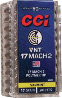 CCI VNT 17 MACH2 17GR VARMINT – TIPPED 50RD 100BX/CS