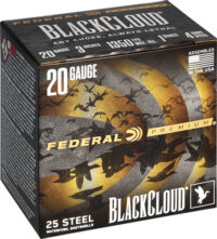 FEDERAL BLACK CLOUD 20GA 3″ – 1OZ #4 1350FPS 25RD 10BX/CS