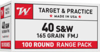 WINCHESTER USA 40 SW 165GR FMJ - TRUNCATED CONE 100RD 5BX/CS
