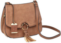BULLDOG CONCEALED CARRY PURSE – CROSS BODY CARAMEL SUEDE