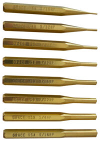 GRACE USA PUNCH SET – ROLL PIN PUNCH SET OF 8 BRASS