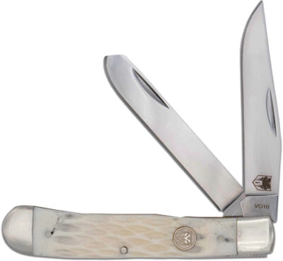 COBRATEC TRAPPER TWO BLADE – G-10 WHITE BONE SS SLIP JOINT