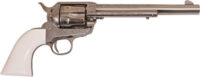 CIMARRON FRONTIER 357MAG PW FS – 7.5″ ENGRAVED NICKEL/IVORY