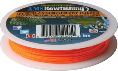 AMS BOWFISHING REPLACEMENT – LINE ORANGE #200 25 YARDS