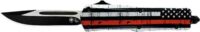 TEMPLAR KNIFE LARGE OTF BACK - THE RED 3.5" BLK DROP POINT