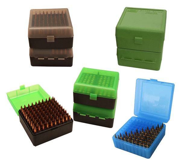 MTM DELUXE AMMO BOX RIFLE 100 – ROUNDS 22-250 TO 375H&H GRN