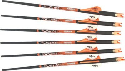 RAVIN XBOW ARROW CARBON W/2″ – OFFSET VANES 400GR .003″ 6PK