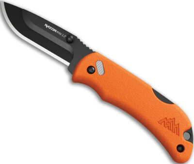 OUTDOOR EDGE RAZOR-MINI 2.2″ – ORANGE PMS W/2 BLACK DP BLDS