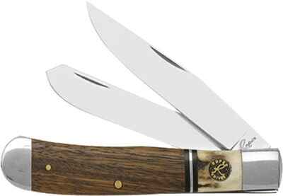 ABKT ROPER LAREDO STAG TRAPPER – 3.25″ WOOD/BONE HANDLE