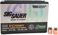 SIERRA BULLETS 9MM .355 – 124GR JHP SIG V-CROWN 100CT