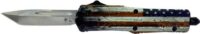 TEMPLAR KNIFE SMALL OTF WOOD - US FLAG 2.75" SILVER TANTO