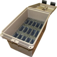MTM TACTICAL MAGAZINE CAN – DARK EARTH HOLDS 15 AR-15 MAGS