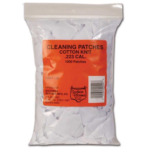 COTTON KNIT CLEANING PATCHES – .223 CALIBER, 1000 BULK BAG