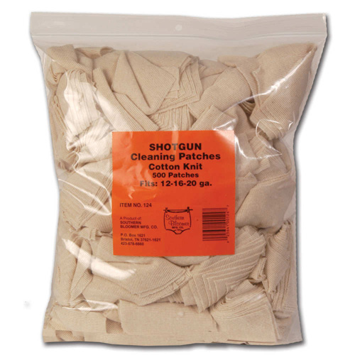 COTTON KNIT CLEANING PATCHES – 3X3, UNIVERSAL SHOTGUN, 500 BULK BAG