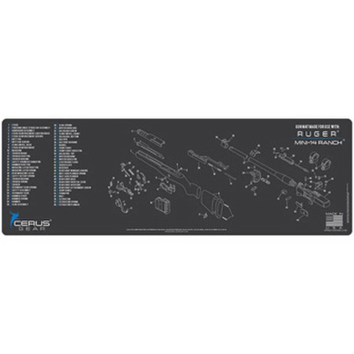 RUGER MINI 14 RANCH SCHEMATIC RIFLE MAT – CHARCOAL GREY/CERUS BLUE, 12″ X 36″