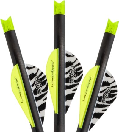 LUMENOK XBOW ARROW 20″ CARBON – GRN LIGHTED CRESCENT NOCK 3PK