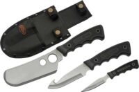 SZCO RITE EDGE 3PC SKINNING – SET W/BLACK RUBBER HNDL/SHEATH