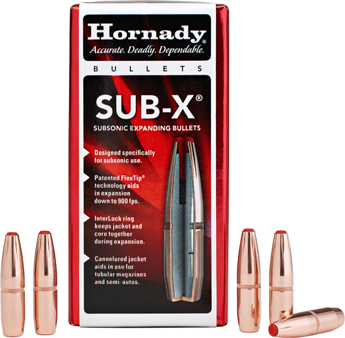 HORNADY BULLETS 30 CAL .308 – 190GR. SUBSONIC 100CT 15BX/CS