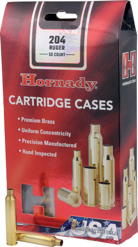 HORNADY UNPRIMED CASES – 204 RUGER 50 PACK 5PK/CS