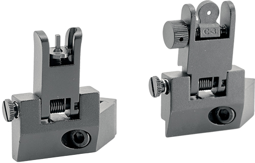 JE FLIP UP FRONT/REAR SIGHT – 45 DEGREE OFFSET ALUMINUM BLK