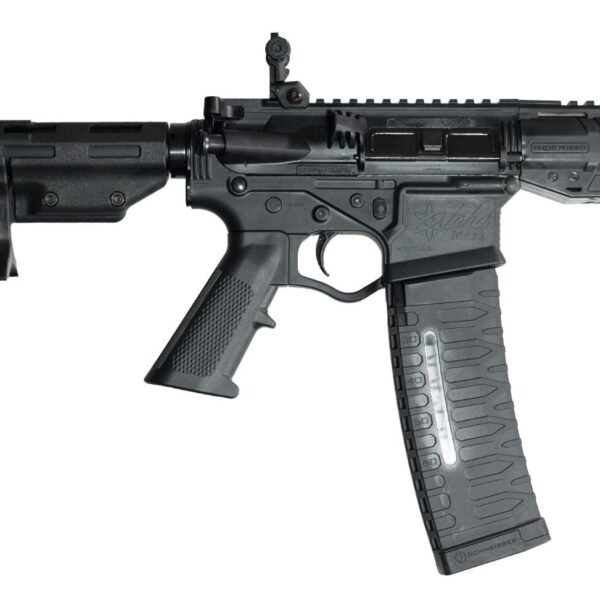 ATI ALPHA MAXX AR Pistol – Black | 5.56NATO | 7.5″ barrel | 7″ M-LOK Polymer Handguard | Flip-up sights | 60rd mag | Rear Blade