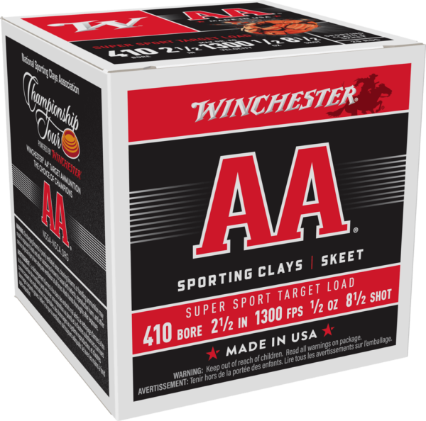 WINCHESTER AA SUPER SPORT 410GA 2 1/2″ 1/2 OZ #8.5 25RD BX 250RD CASE