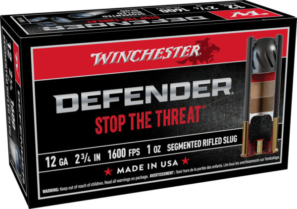 WINCHESTER DEFENDER 12G 2 3/4″ 1OZ SLUG 10RD BX 100RD CASE
