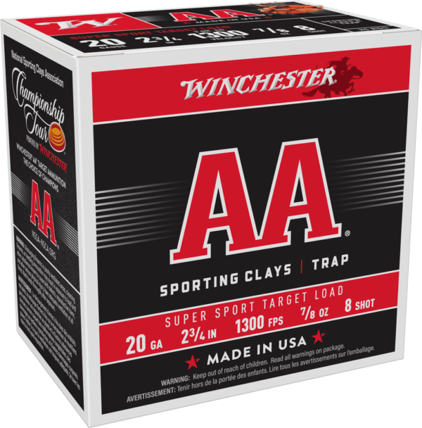 WINCHESTER AA SPR SPRT 20G 2-3/4″ #8 7/8OZ 25RDS
