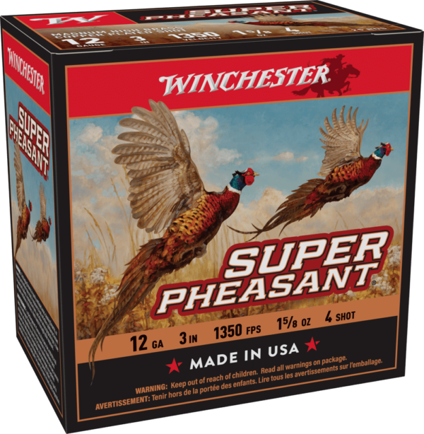 WINCHESTER SUPER PHEASANT MAGNUM H.V. 12GA 3″ #4 1-5/8″ 25RD BX 250RD CASE