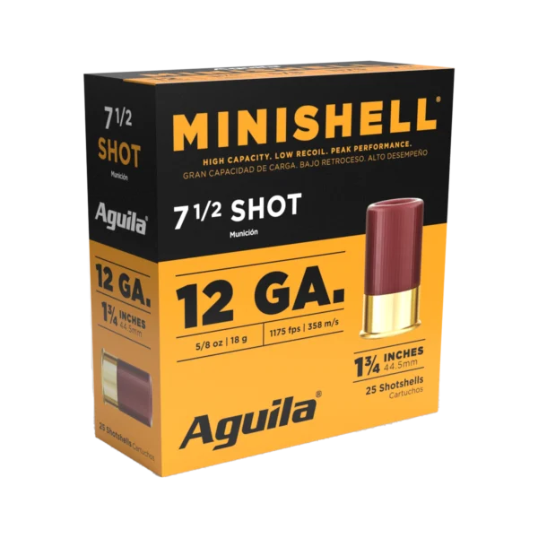AGUILA 12GA MINI SHELL 1 3/4″ 5/8 OZ 7.5 25RD BX 10 BOXES PER CS