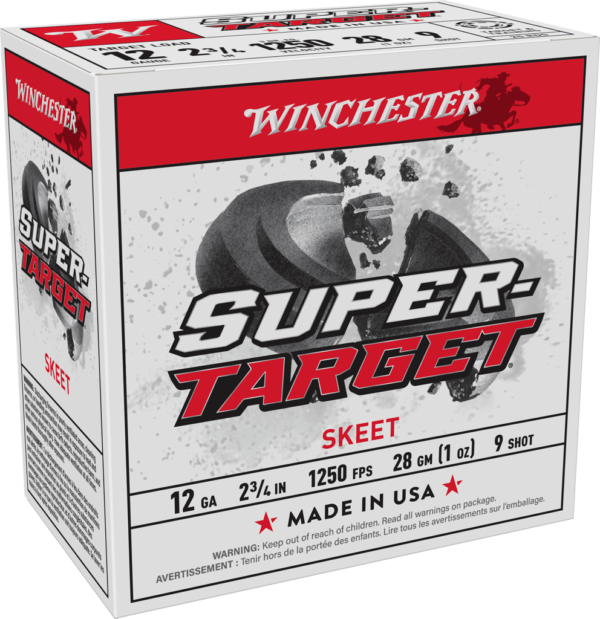 WINCHESTER SUPER TARGET 12GA 2-3/4″ #9 1OZ 1250FPS 25RDS BX 250RD CASE