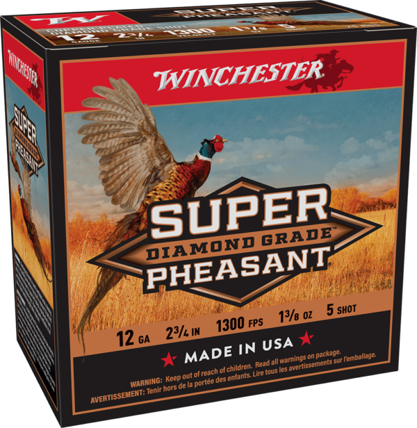 WINCHESTER SUPER PHEASANT DIAMOND GRADE 12 GA 2-3/4″ #5 1-3/8 OZ 25 RD/BX 10 BX/CS