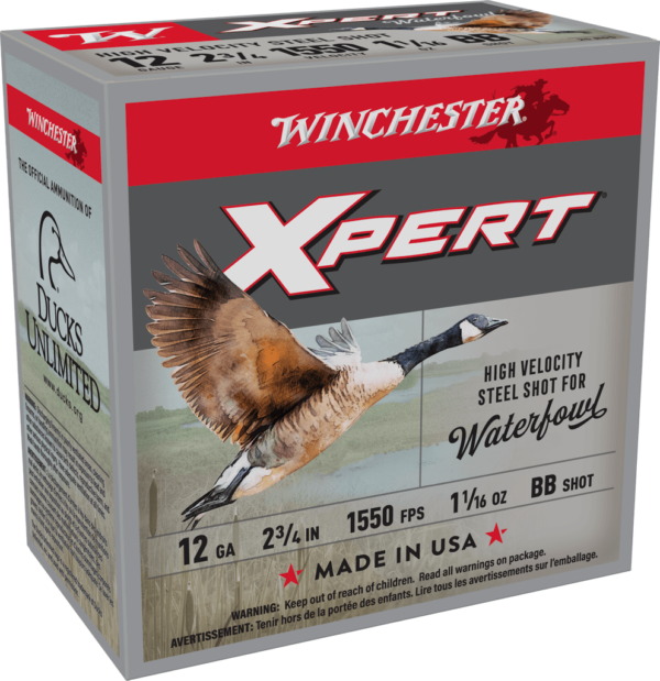 WINCHESTER SUPER X XPERT 12 GA 2-3/4″ BB HV STEEL  1-1/16 OZ 25 RD/BX 10 BX/CS