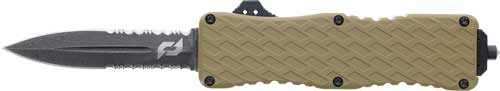 SCHRADE KNIFE UPROAR D/A OTF – 3″ D2 BAYONET POINT FDE/BLACK