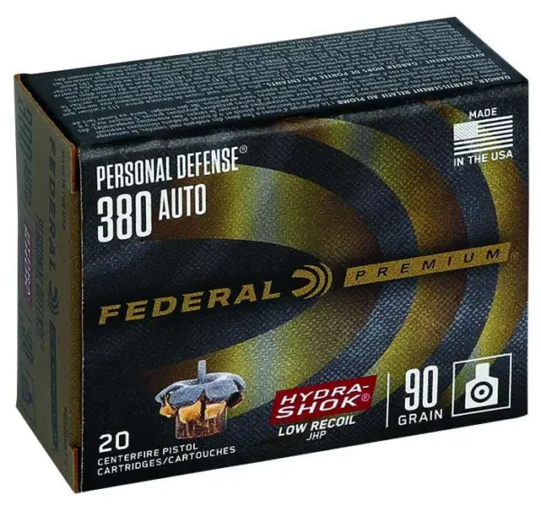 FEDERAL 380 AUTO 90GR HYDRA-SHOK JHP 20 RD/BX 10 BX/CS