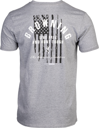 BROWNING SS T-SHIRT HUNT TOUGH – HEATHER GRAY XLARGE