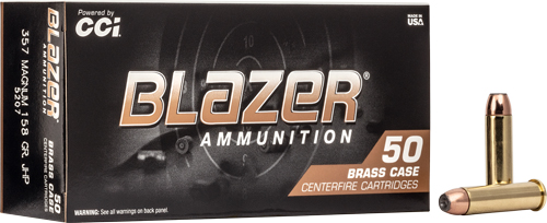CCI BLAZER BRASS 357 MAG – 158GR JHP 50RD 20BX/CS